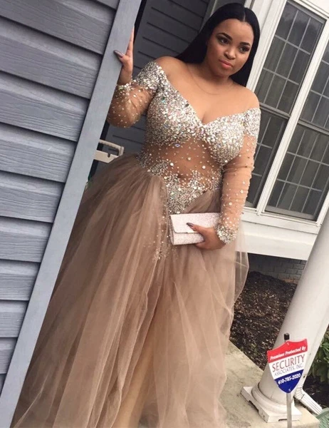 

Elegantes De Gala African Plus Size Prom Dresses Vestidos De Fiesta Largos Long Sleeve Imported Party Dresses Gown Dresses
