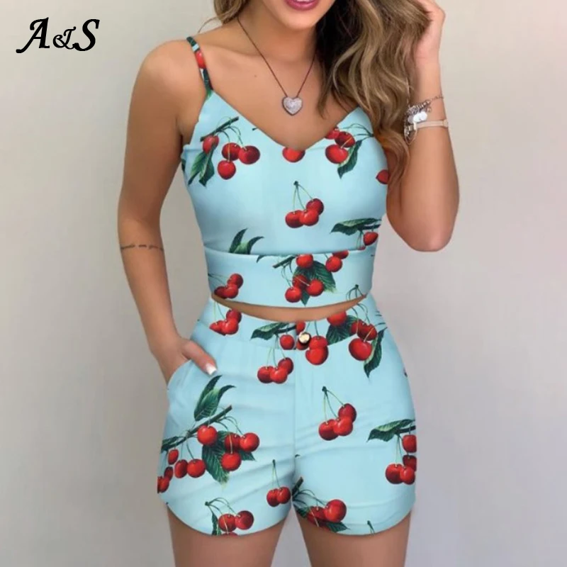 

Anbenser Women 2 Piece Set Floral Bandage Crop Top Shorts Summer Outfits Short Jumpsuit Two Piece Set Top And Shorts Plus Size