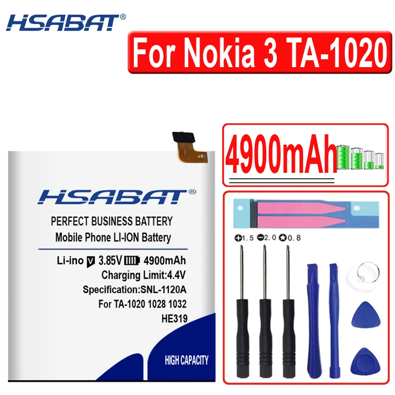 Аккумулятор HSABAT HE319 4900 мАч для Nokia 3 TA 1020 1028 1032 1038|Аккумуляторы мобильных телефонов|