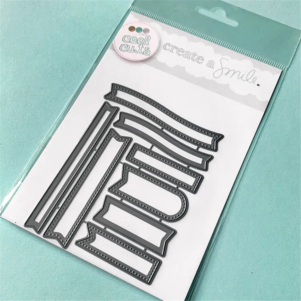 

BANNER TAG Metal Cutting Dies and Stamps for DIY Scrapbooking Dies Stamp/Photo Album Decorative Embossing Dies
