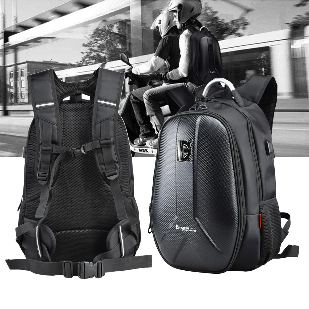 Motorcycle Helmet Bag Backpack Racing Travel Luggage Hard Shell |