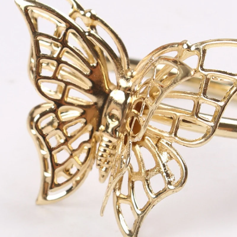 

Napkin Rings Set of 4 Gold Butterfly Napkin Rings Napkin Holders for Wedding Banquet Dinner Decor Favor Tabletop Adornment Holde