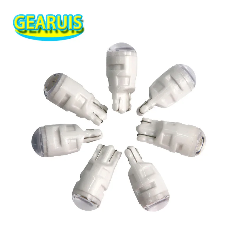 100 шт. T10 керамика 3 SMD 2835 светодиодная прозрачная круглая линза Маркерная лампа W5W