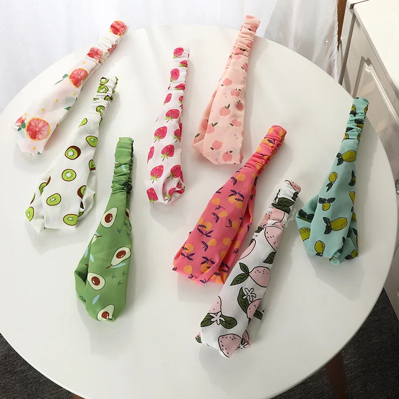 Повязка для волос женская в богемном стиле с фруктовым принтом |