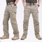 Мужские высококачественные тактические брюки с 9 карманами, водонепроницаемые брюки-карго, облегающие прочные штаны ripstop для боевых тренировок в стиле милитари;
