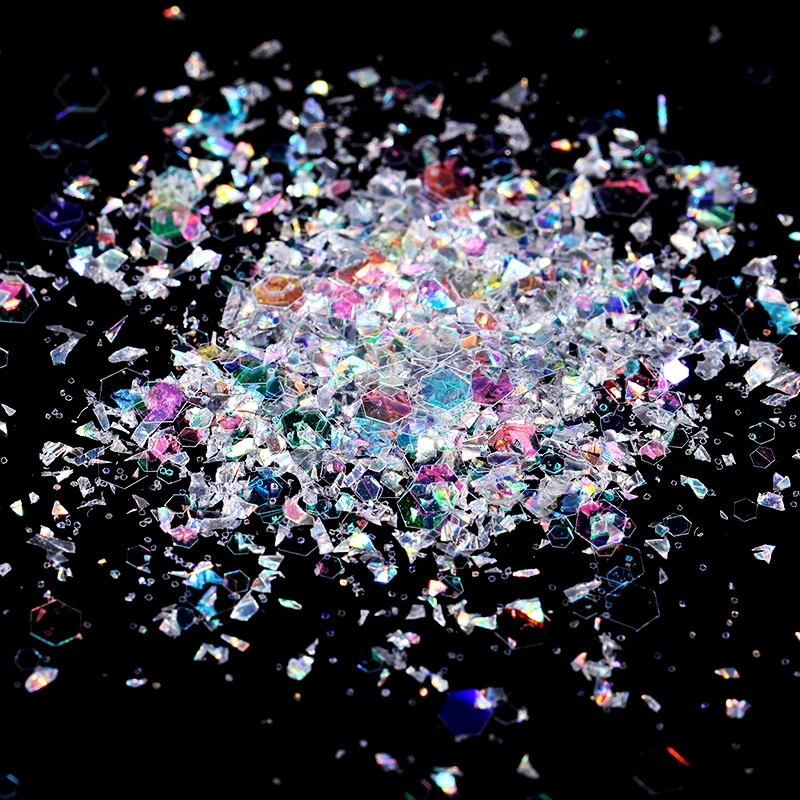 

6 grid/bag Mixed Nail Glitter Powder Sequins Colorful Nail Flakes Sticker 3d DIY Nail Sliders Dust For Nail Art Decorations
