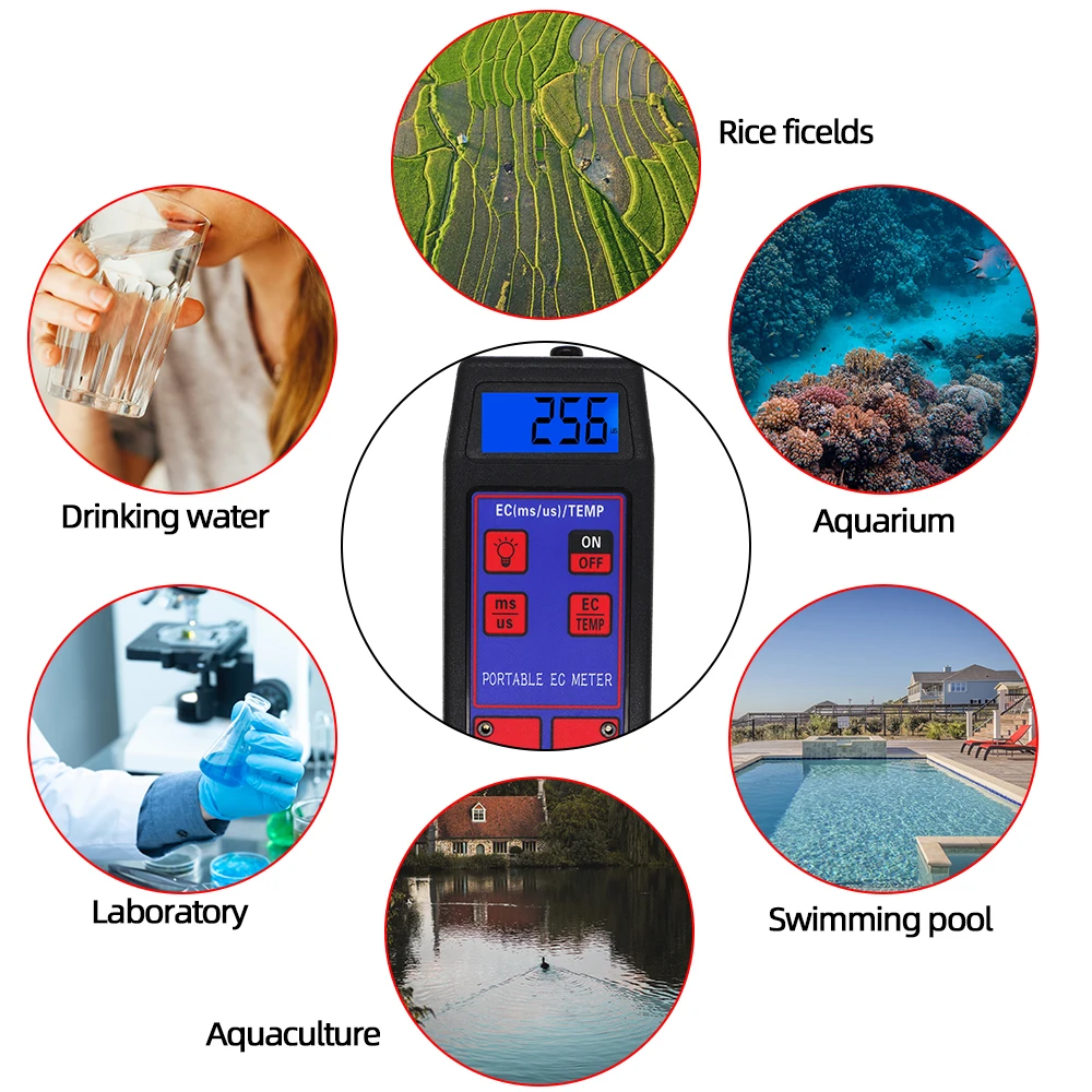 

2 in 1 Digital EC TEMP Meter Waterproof Water Quality Tester EC-8423 Measurement Tool for Aquarium Pool Water Monitor 50%off