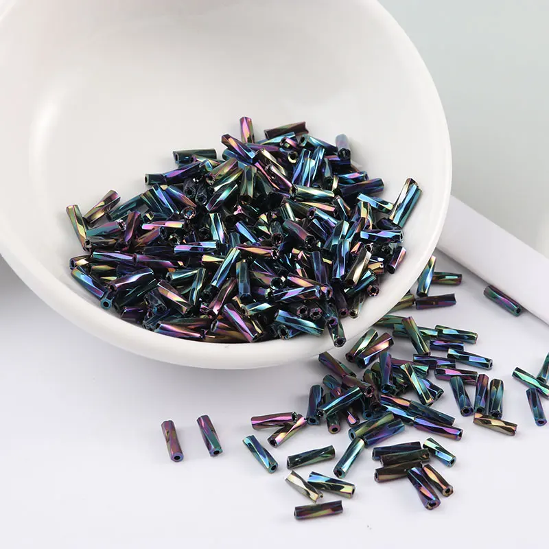 400 шт. спиральные бусины для рассады 11/0 трубчатые Бусины 2x6 мм твист бисер