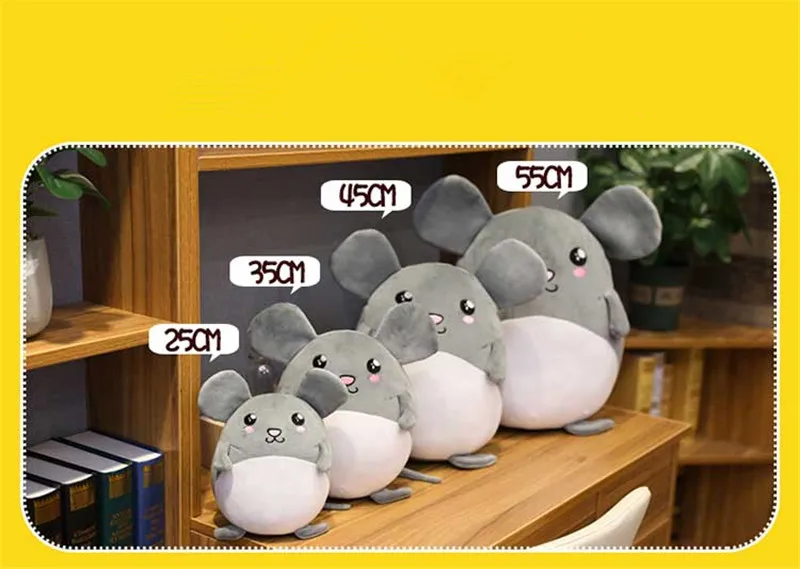 1 шт., 25 см, новинка, Kawaii, серая крыса, плюшевая игрушка, плюшевые игрушки для девочек, детские игрушки для мальчиков, kawaii, кукла мышка, детские рождественские подарки
