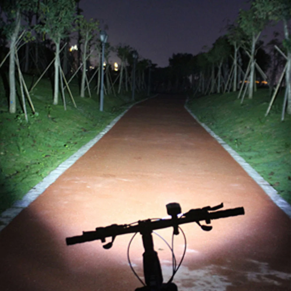 

T6 LED Bicycle Light Type-C Chargeable 1800LM 5200mAh Bike Light Waterproof Cycle Front Headlight Power Bank Cycle Light