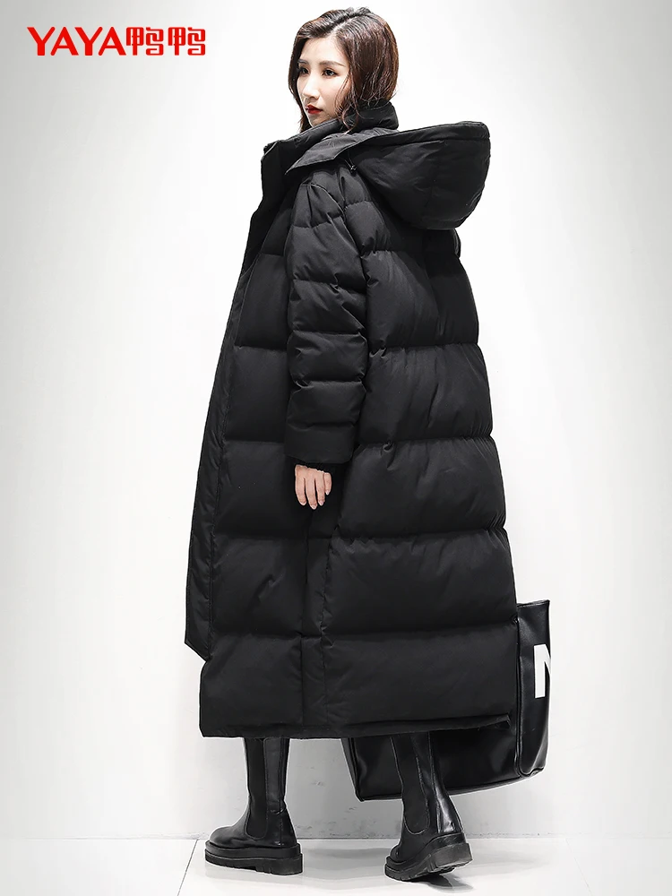 Couple's Men's and Women's Same Style down Jacket Winter New Long over the Knee Lengthen and Thicken Super Long