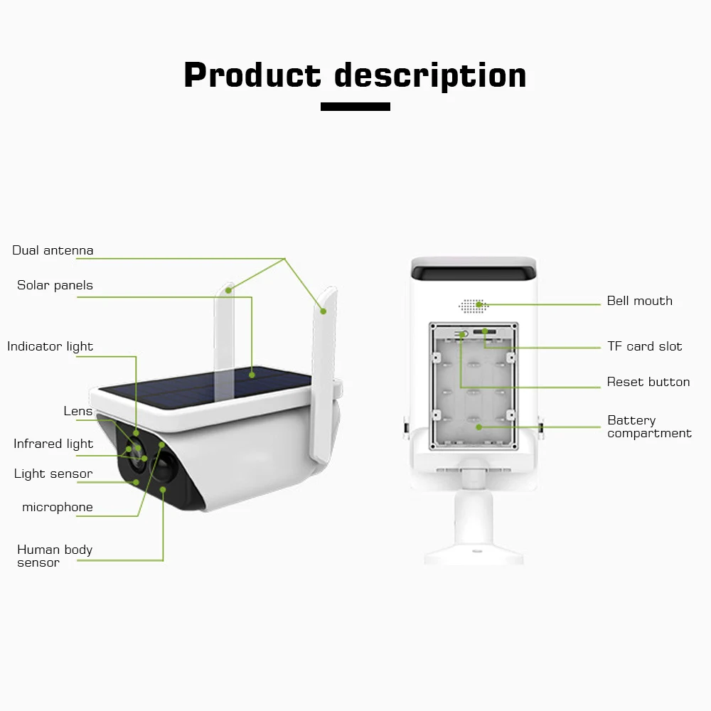 

WIFI Solar Panel Camera 2MP HD Security Monitor Outdoor 1080P Smart Home Surveillance Solar Ip Outdoor Waterpoor Camera Wifi