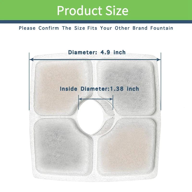 Квадратные фильтры для кошачий фонтан 8 упаковок фонтанов подходит 2.5л домашних