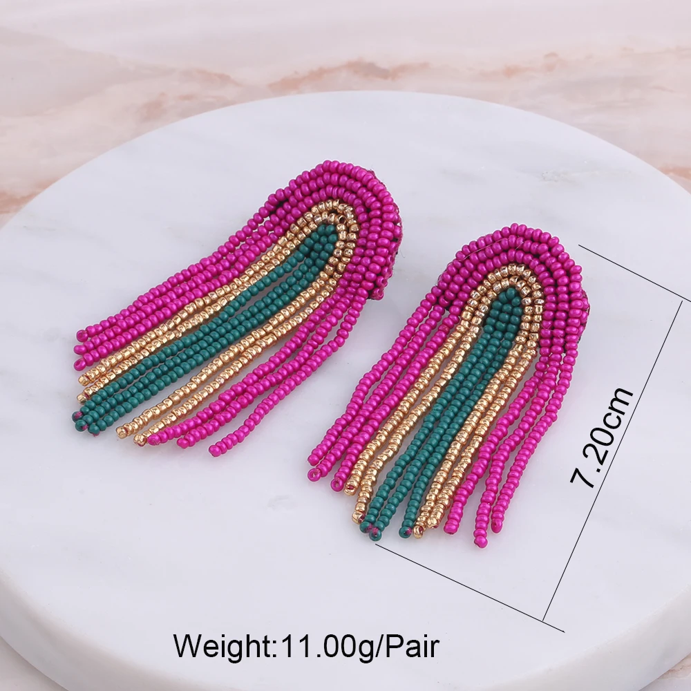 Роскошные блестящие длинные серьги-кисточки ZA с бусинами ручной работы в форме