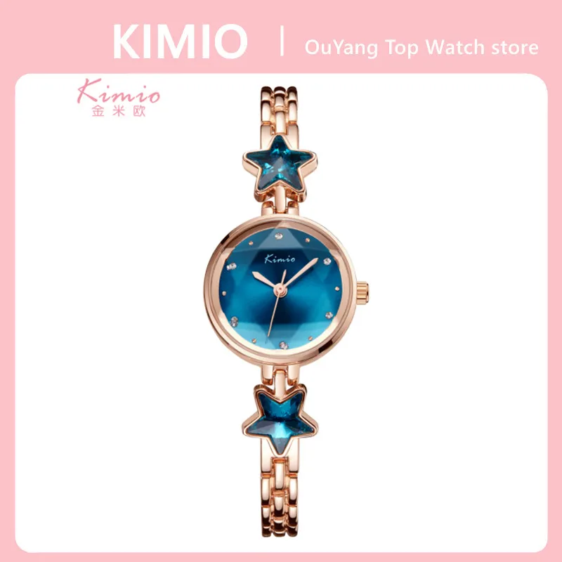 

KIMIO женские наручные часы модные Звездные стразы женские часы темперамент шестигранный циферблат 2021 люксовый бренд Кварцевый дамский брас...