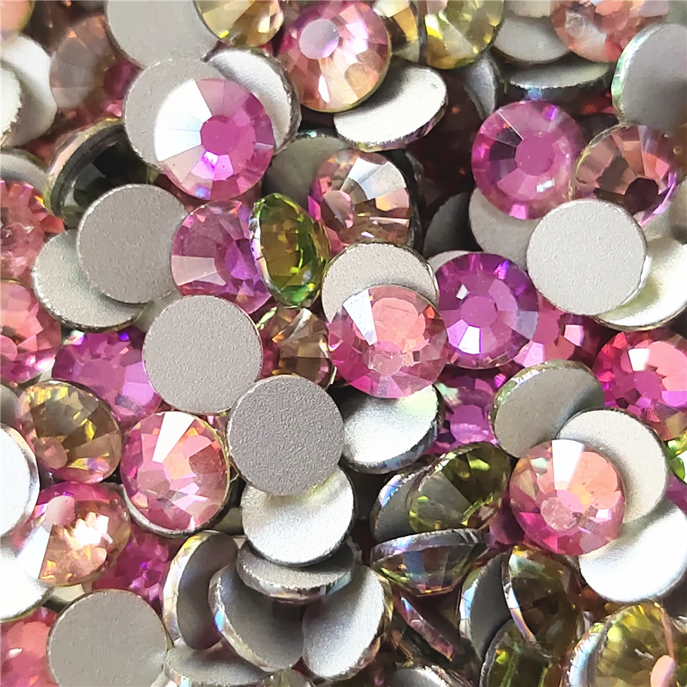 Золотые светлые розы стеклянные 3D Стразы с клеем для ногтевого дизайна