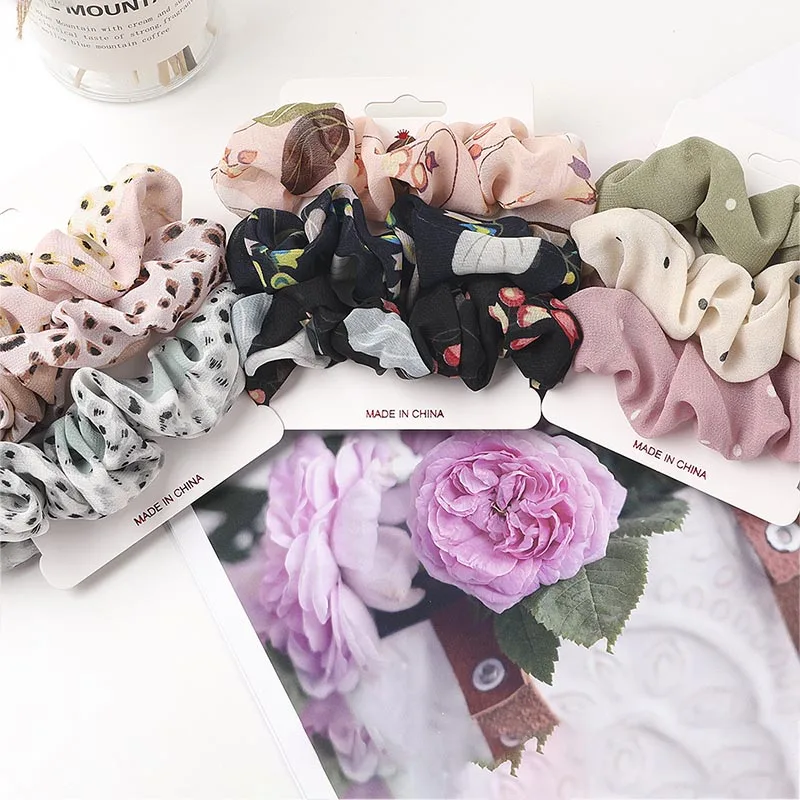

Q Large Intestine Fashion Headwear Multicolor Small Fresh Styling For Women Girls 3Pcs Hair Accessorie Set Korean Style Cloth