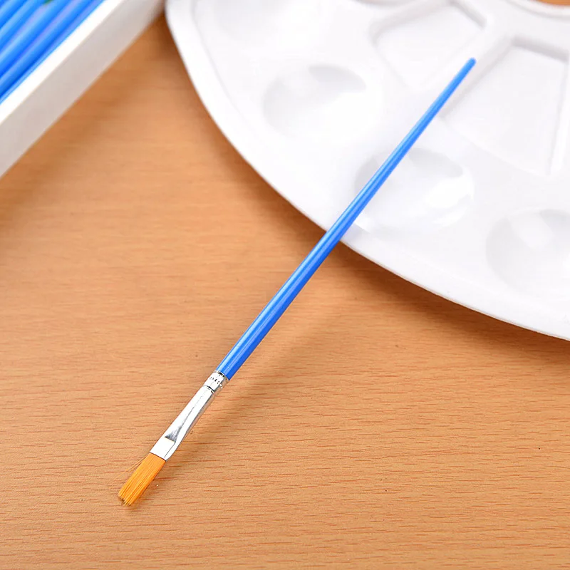 Кисть нейлоновая для рисования черная товары рукоделия 10 шт. | Канцтовары офиса и