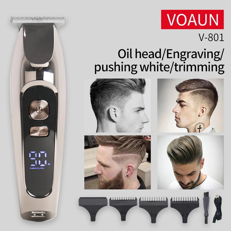 

Электрическая машинка для стрижки волос, перезаряжаемая через USB Бритва для бороды, триммер для волос, Мужская машинка для стрижки волос, Па...