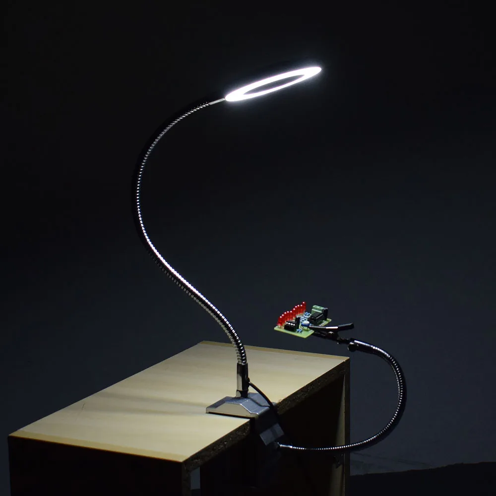 

Magnification 3X USB Illuminated Magnifying Glass FlexibleTable Clamp Magnifier Repairing Station Welding Soldering Iron Holder