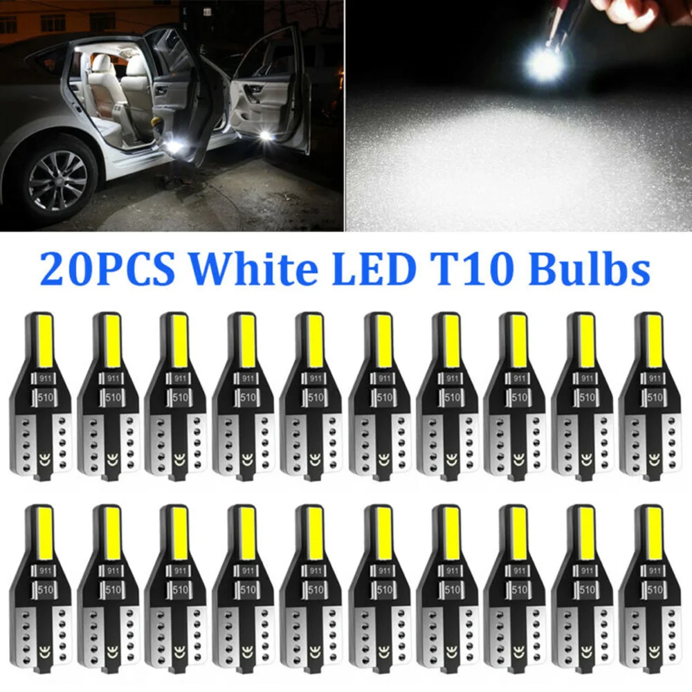 20 шт. светодиодный CANBUS номерной знак интерьерный клиновидный светильник лампы