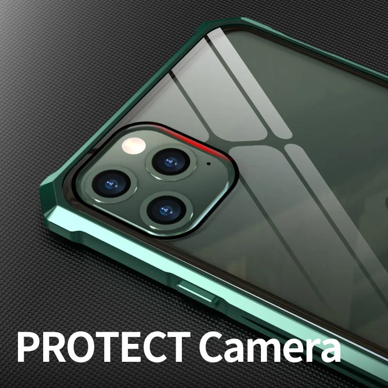 Металлический стеклянный чехол для телефона iphone 11 Pro Max 2019 противоударный