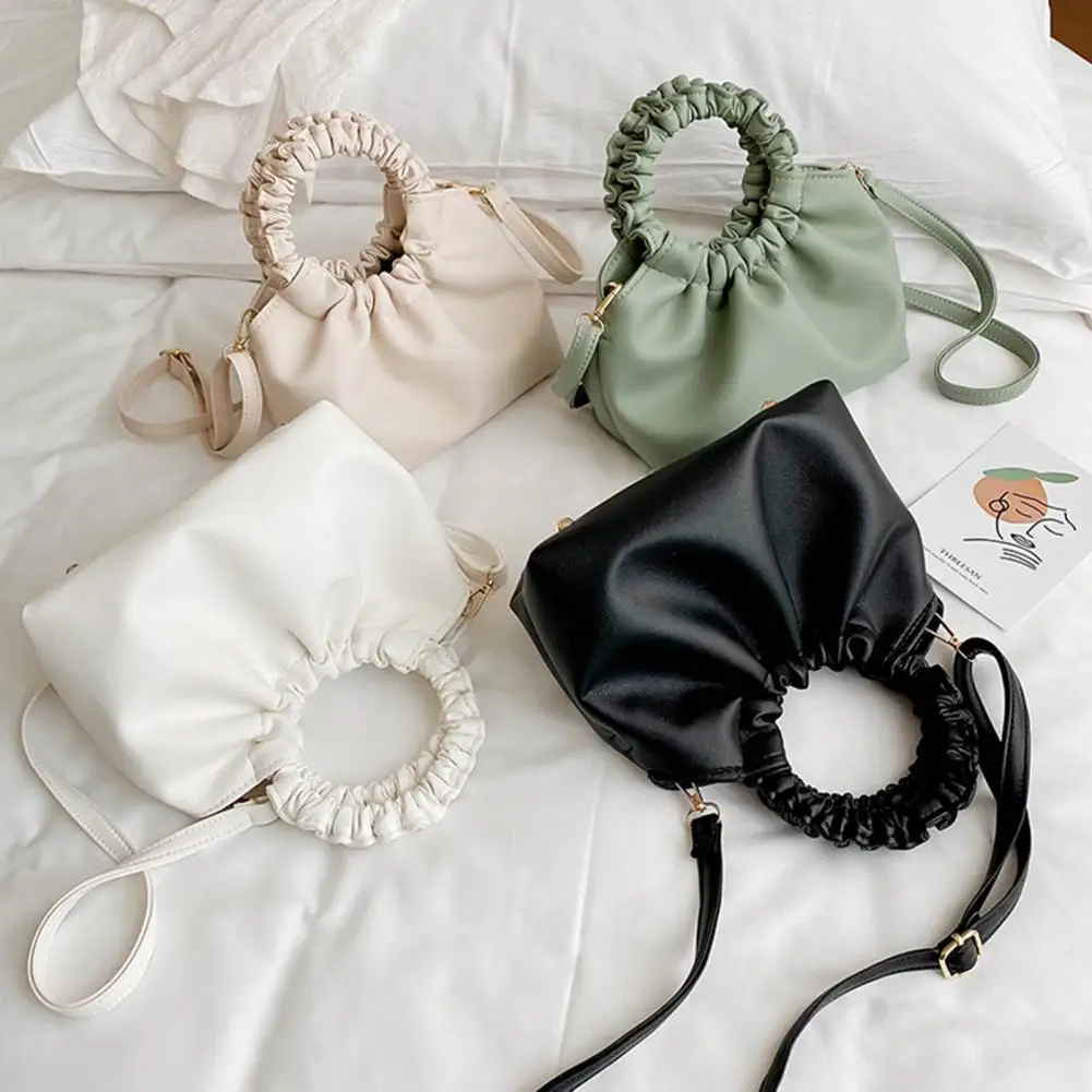 

2021 Popular Elegant Solid Sweet Color Handbag Solid Color All-match Casual Women Faux Leather Handbag for Dating Casual Daily