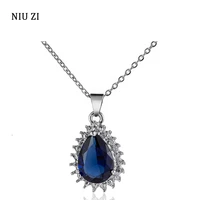 k pop fashion womens chain necklace fine aesthetic water drop shape crystal cubic zirconia pendant necklaces y2k female jewelry