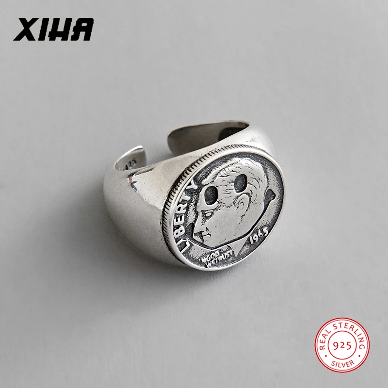 Античный тайский серебро 925 пробы широкополая шляпа с широкими кольца для Для