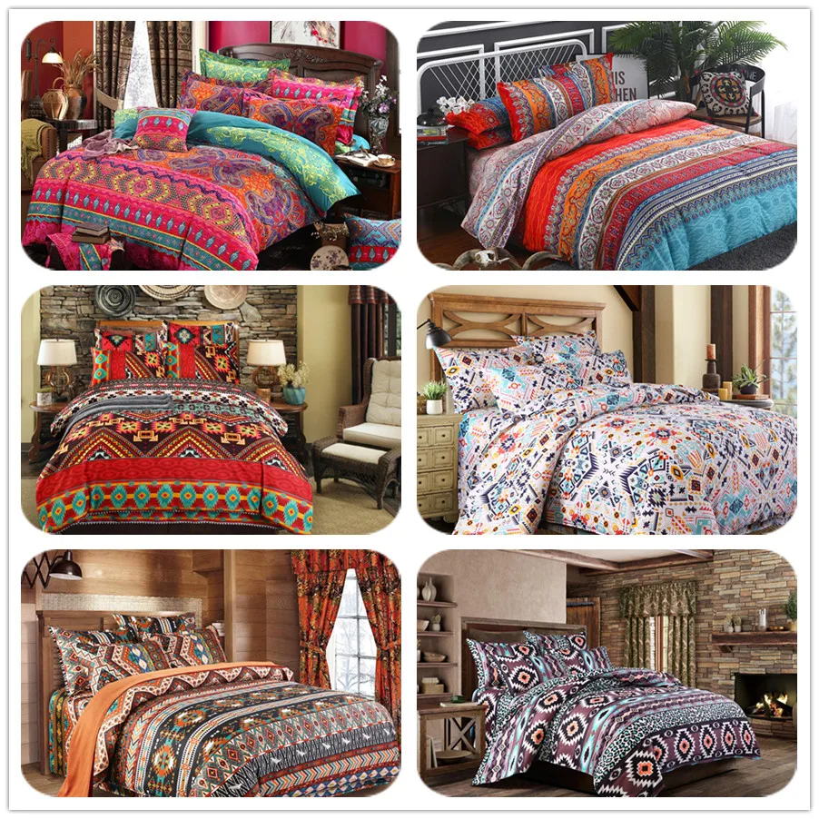 Bohemian Mossaic Ethnic Vintage Bed Linen Set King Queen Full Twin Size Duvet/Doona Cover Set