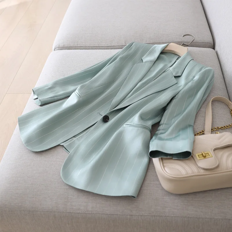 LMCAVASUN японский глянцевый триацетатный атласный маленький костюм куртка Женский