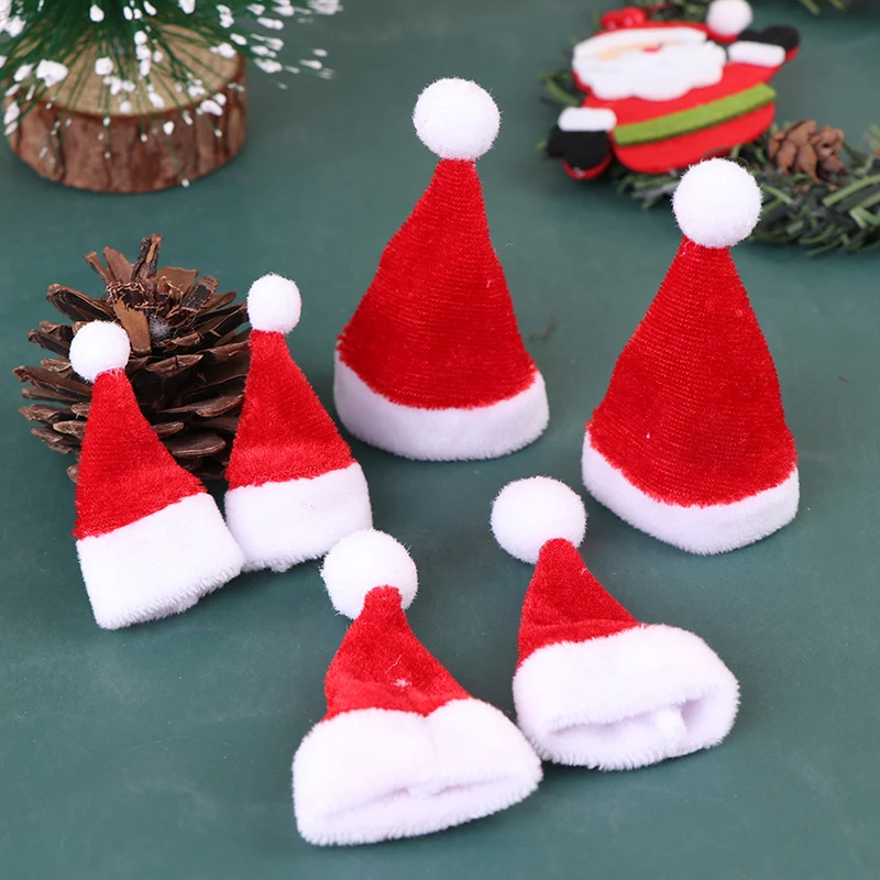 

2Pcs Christmas Santa Claus Hat Mini Christmas Hat for Children Xmas Gift Decoration 1/12 Scale Dolls Accessories Home Decor