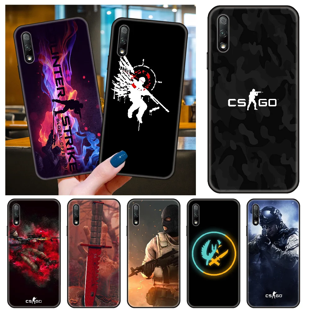 Чехол для телефона Huawei Honor 9X 9 9S 10 20 30 S i 8X 8A 8S 7X 7A Pro Lite черный силиконовый