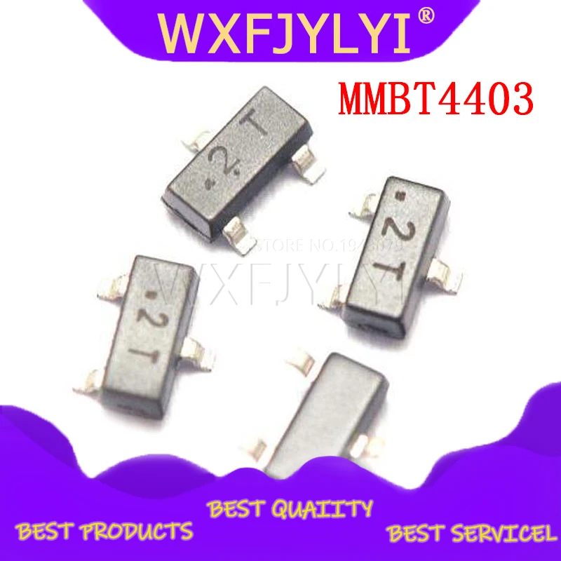 100 шт./лот MMBT4403 MMBT4403LT1G 2T SOT23 MMBT4403LT1 2N4403 600mA 40V СОТ 23 PNP транзистор поверхностного