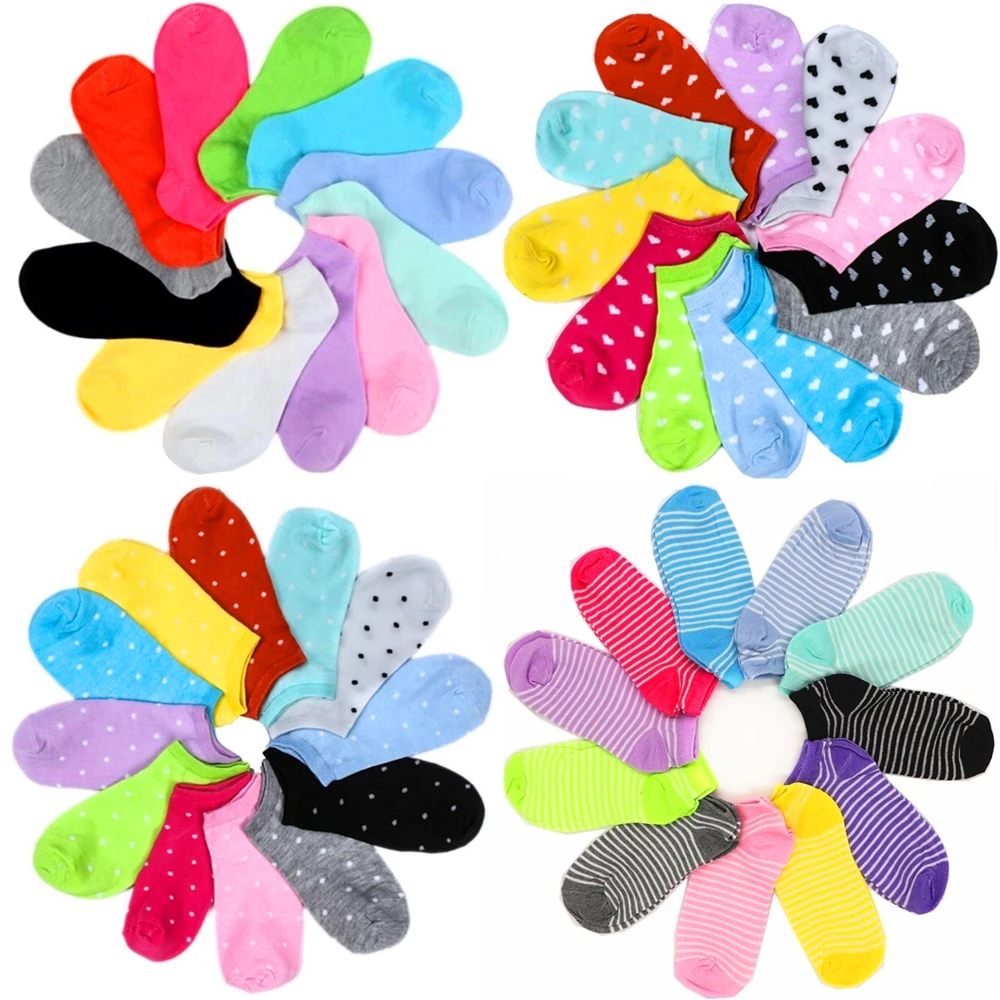 5 пар Лидер продаж носки башмачки Мягкие Спортивные Носки ярких цветов короткие
