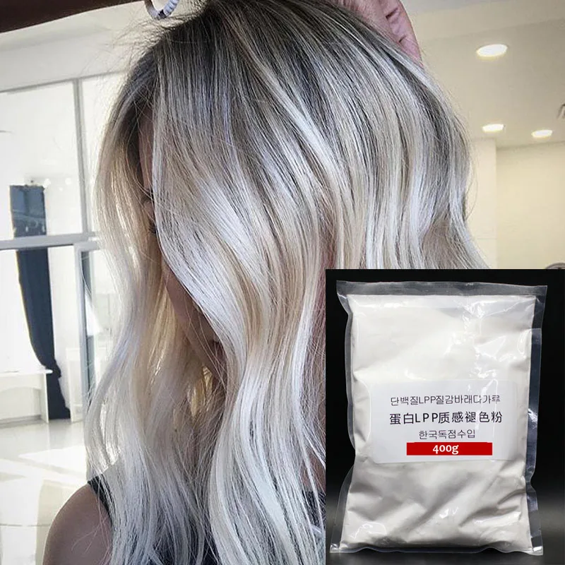 

Korean Fading Powder Cream Hair Dioxygen Emulsion Raw Material LPP Protein Bleaching Hair Bleaching Powder Whitening Agent 400g