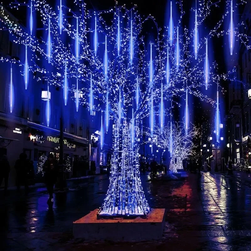 

Meteor Shower Rain Lights, 8 Tube 30cm, In Falling Rain Fairy LED String Lights, Raindrop Light,Holiday Party Home Outdoor Decor