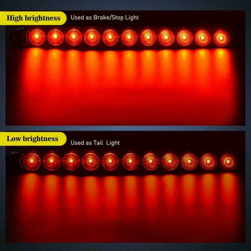 

15 inch LED light bar Red Stop Waterproof 3rd Brake Trailer Replacement