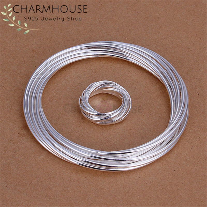 Комплект из колье браслета и кольца серебро 925 пробы|Ювелирные наборы| |