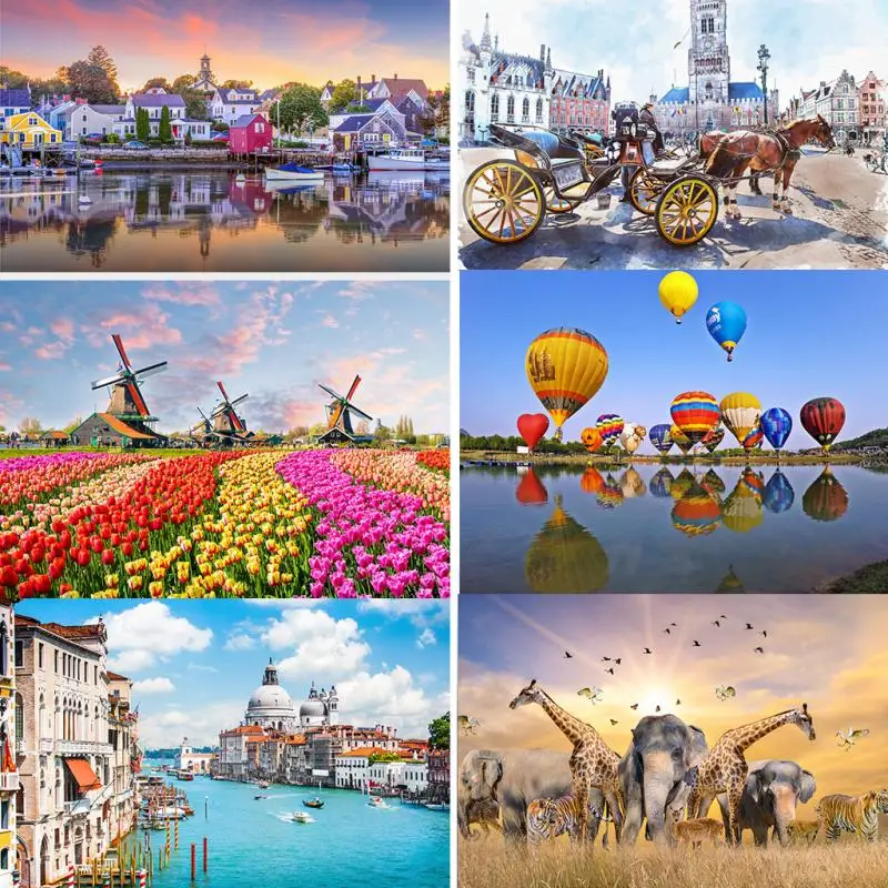 

Mini Jigsaw Puzzles 500 Pieces Wooden Assembling Picture Landscape Oil Painting Puzzles Toys For Adults Children Kids Home Game