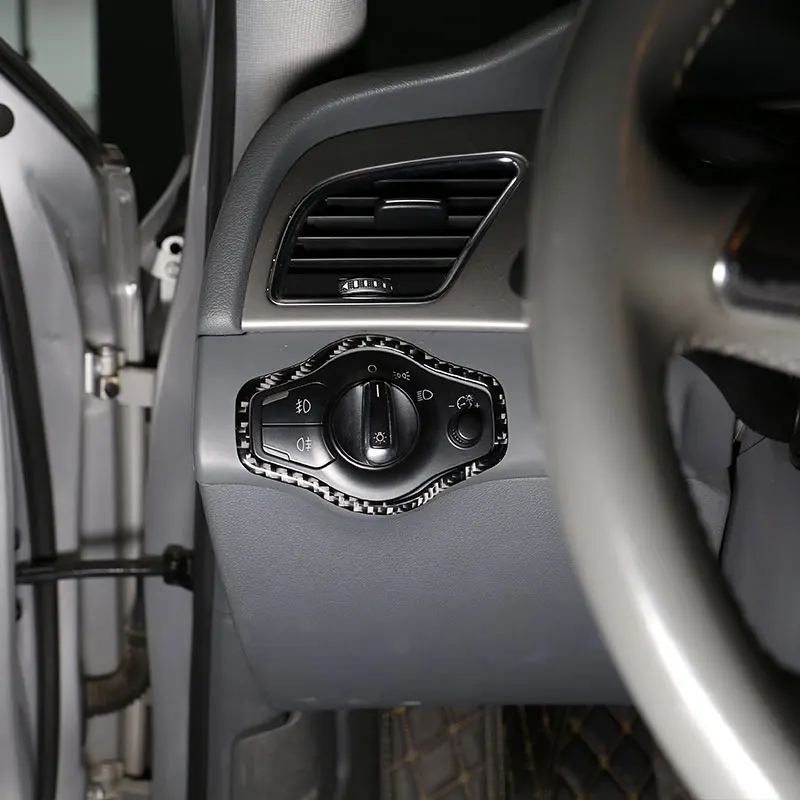 

Soft Carbon Fiber Car Headlight Switch Frame Trim Stickers For Audi A4L/A5 2009-2016 Car Accessories