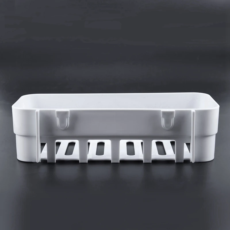 

Bathroom Shelves Wall-Mounted Bathroom Shelves White with 20Pcs Waterproof Adhesive Heavy Load Rack Stainless Steel Hook