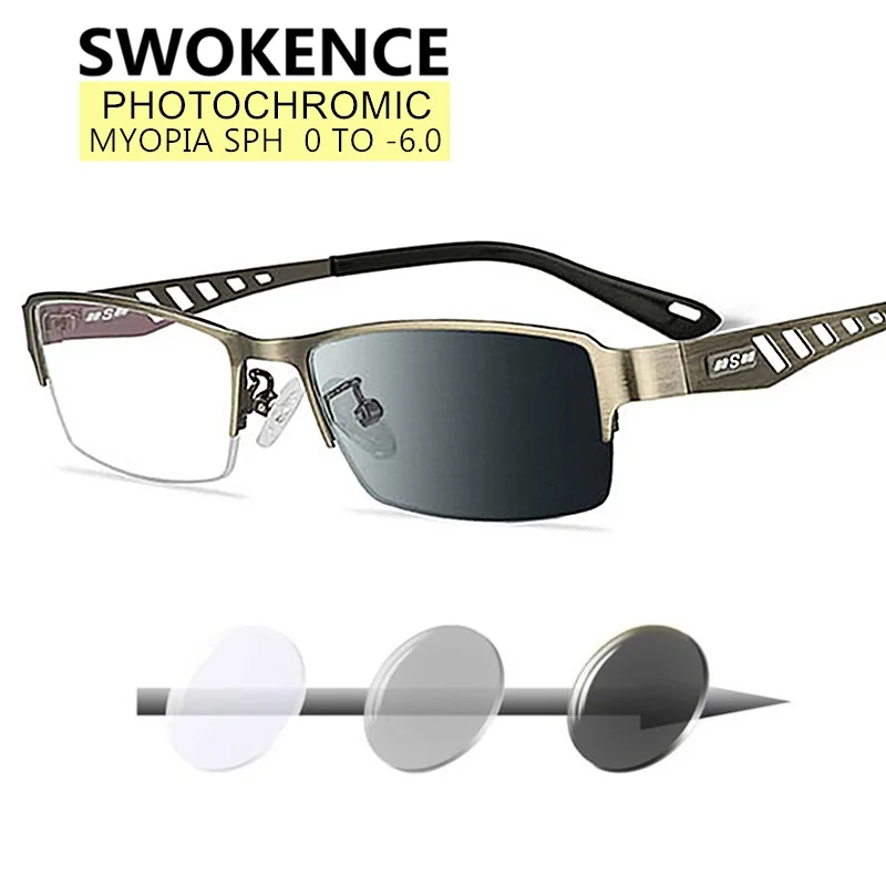 

Солнцезащитные очки SWOKENCE F007 для мужчин и женщин, фотохромные, при близорукости, от 0 до-6,0