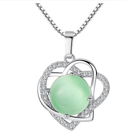

Ювелирные изделия, циркон, оптовая продажа, кристалл, топаз, рубин, сапфир, серебро, в форме сердца светильник-зеленый кулон, ожерелье