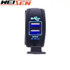Зарядное устройство с двумя USB-портами, водонепроницаемое зарядное устройство А, Carling ARB, синяя светодиодная подсветка, автомобильная лодка, для UTV ATV Honda Fit, панель переключателя
