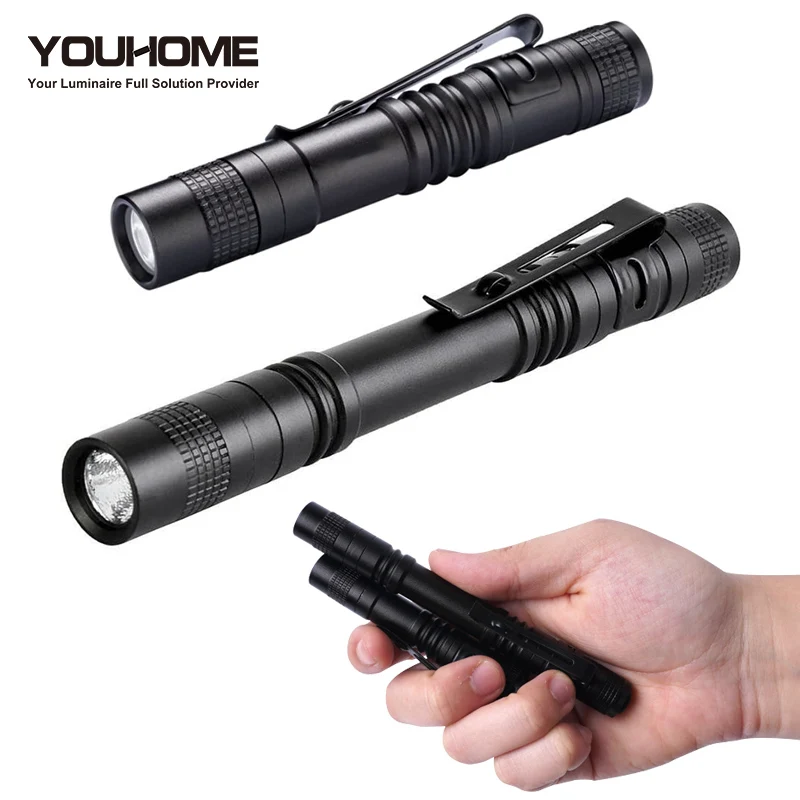 

Portable Mini flashlight 1000 lumens 1 Switch Mode waterproof AAA battrey Small Penholder Pen Light For dentist Camping hunting