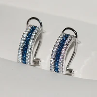 fashion simple shiny zircon earrings womens simple rainbow earrings silver plated bohemia style jewelry anniversary gift