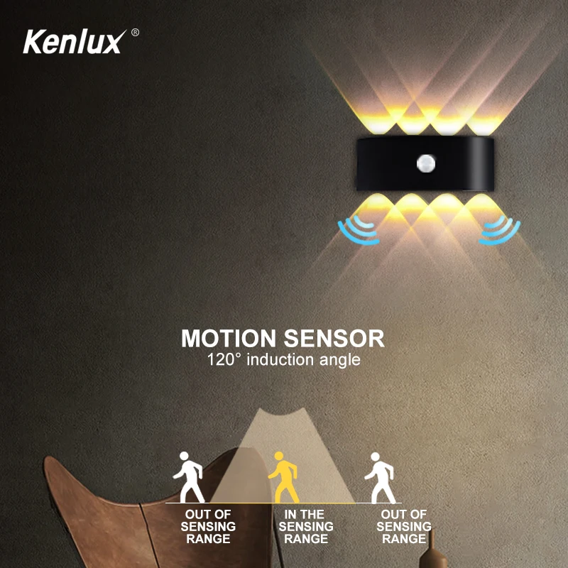 Светодиодный настенный светильник алюминиевая лампа с инфракрасным датчиком