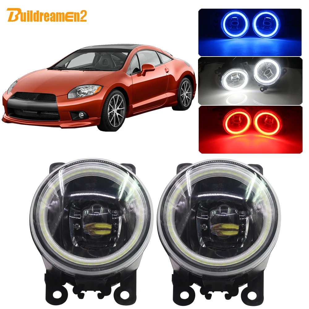 

Buildreamen2 Car H11 LED Fog Light Lens Angel Eye DRL 12V Accessories For Mitsubishi Eclipse 2006 2007 2008 2009 2010 2011 2012