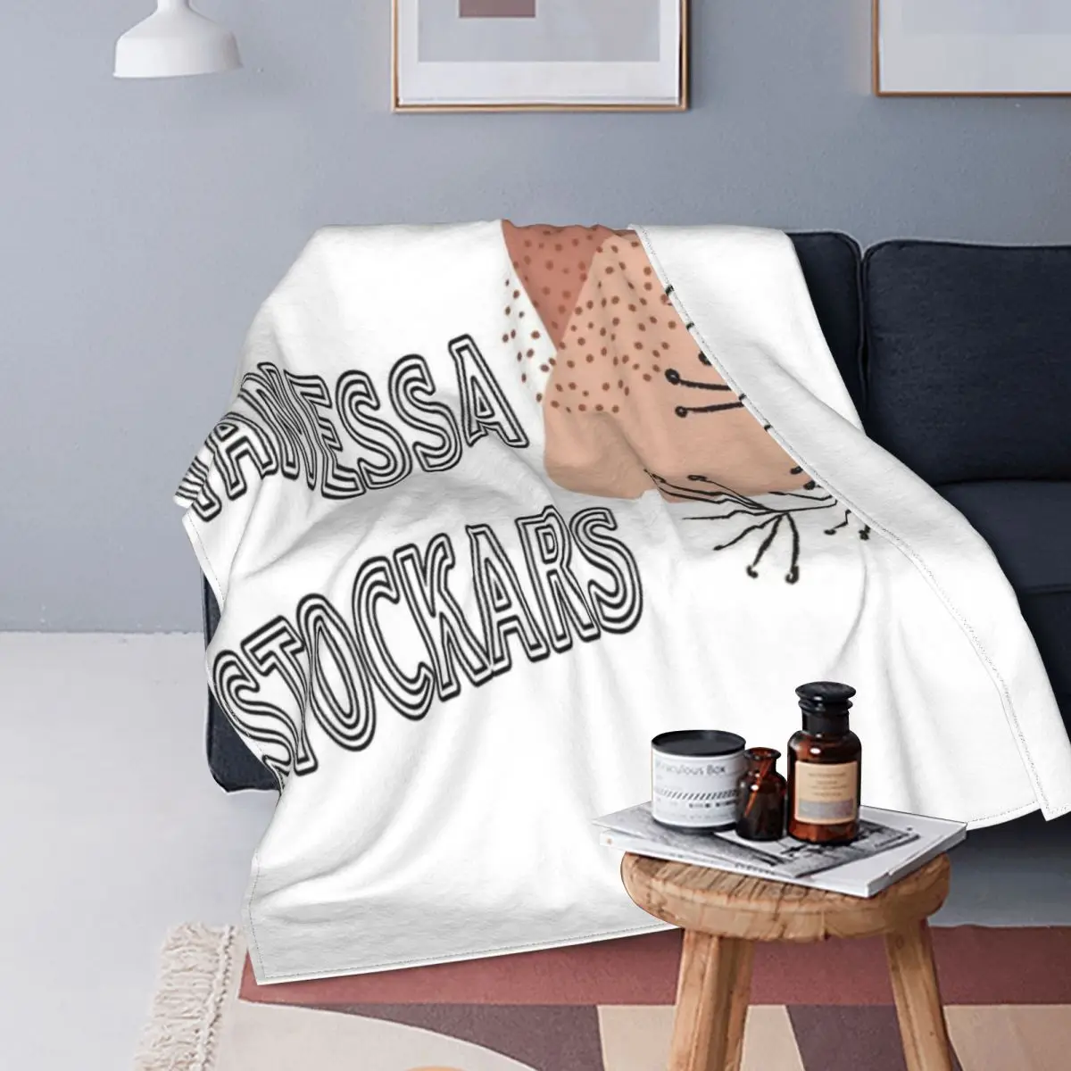 

Juego de ropa de cama con estampado artístico, colcha a cuadros, manta de Picnic, 220x240, 1 manta